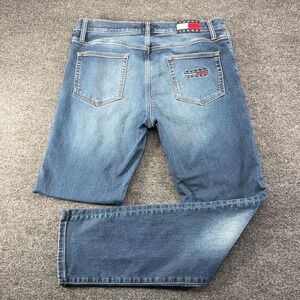 Tommy Jeans Mens Slim Fit Denim Jeans Medium Wash 34x32 Blue Cotton Blend